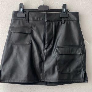 Leather high waisted skirt